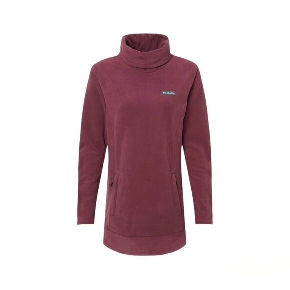 Women's Columbia Fleece Malbec Ali Peak Mock Neck Outerwear Tunic Pullover Small - Picture 2 of 6